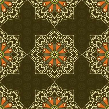 etnik çiçek seamless modeli