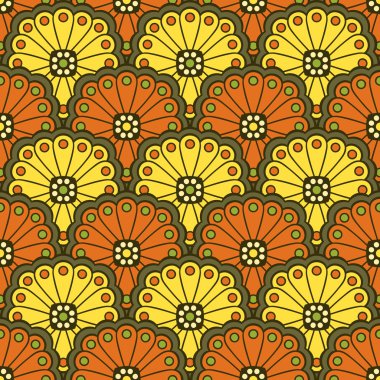 etnik çiçek seamless modeli