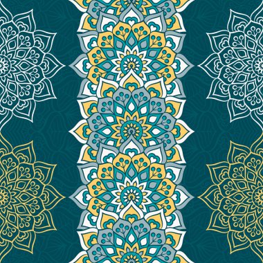 etnik çiçek seamless modeli