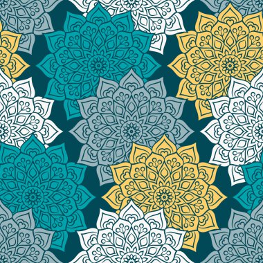 etnik çiçek seamless modeli