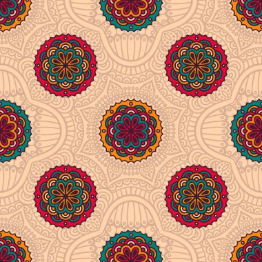 etnik çiçek seamless modeli