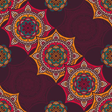 etnik çiçek seamless modeli