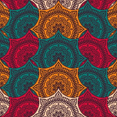 etnik çiçek seamless modeli