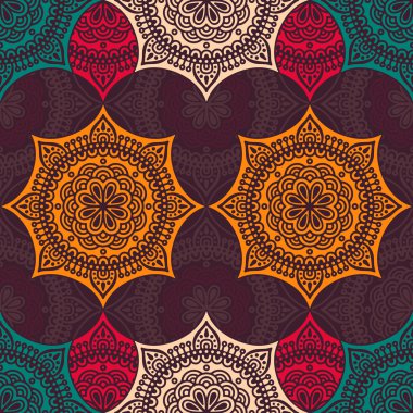 etnik çiçek seamless modeli