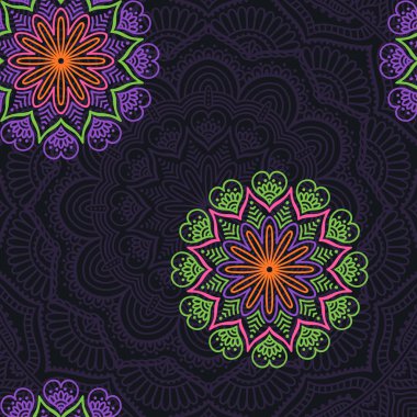 etnik çiçek seamless modeli