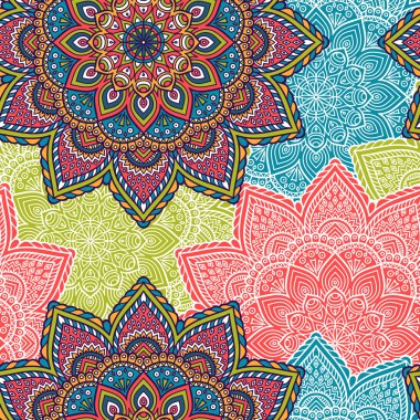 etnik çiçek seamless modeli