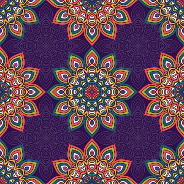 etnik çiçek seamless modeli