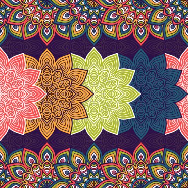 etnik çiçek seamless modeli
