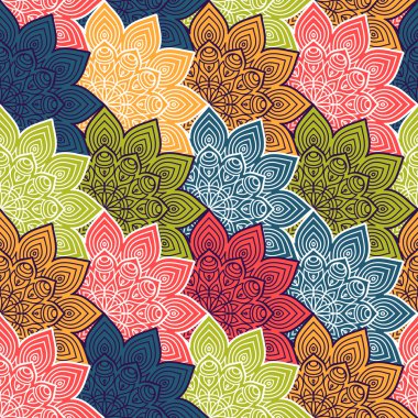 etnik çiçek seamless modeli