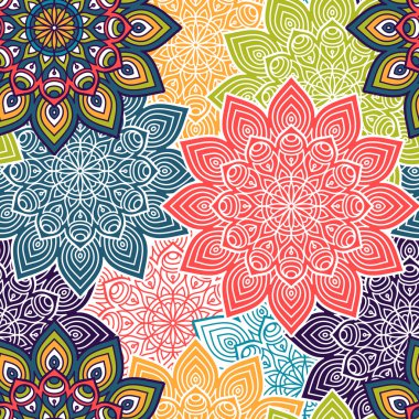 etnik çiçek seamless modeli