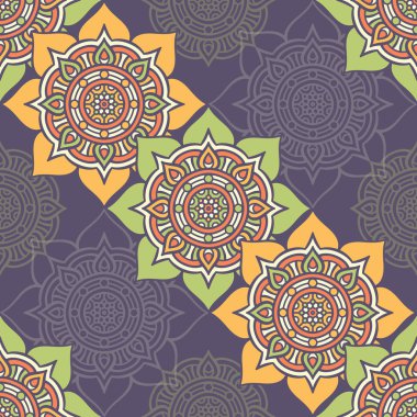 etnik çiçek seamless modeli