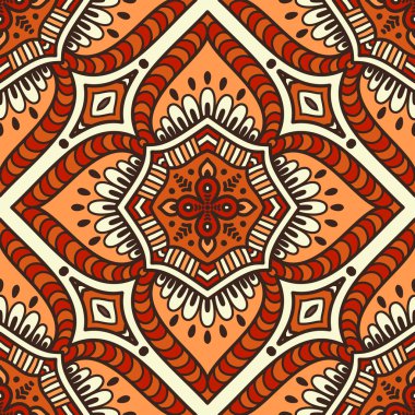 etnik çiçek seamless modeli