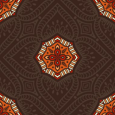 etnik çiçek seamless modeli