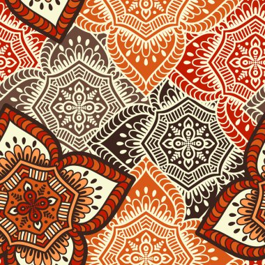 etnik çiçek seamless modeli