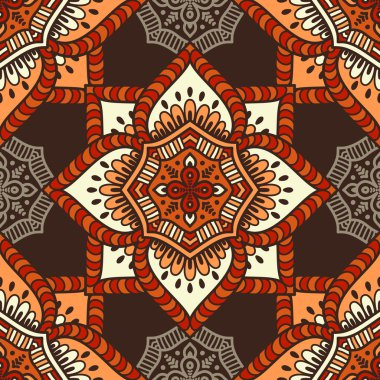 etnik çiçek seamless modeli