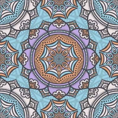 etnik çiçek seamless modeli