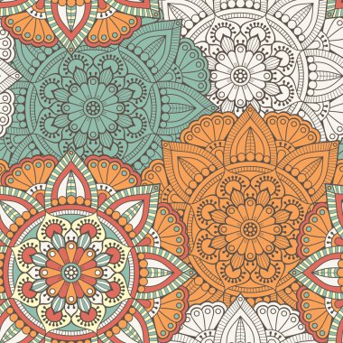 etnik çiçek seamless modeli