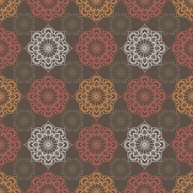 etnik çiçek seamless modeli