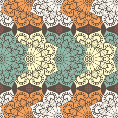 etnik çiçek seamless modeli