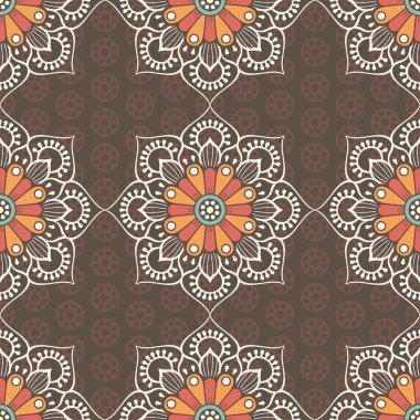 etnik çiçek seamless modeli
