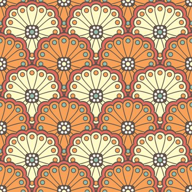 etnik çiçek seamless modeli