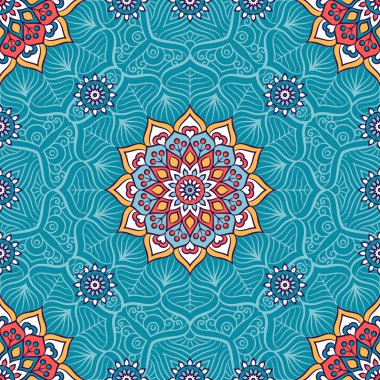 etnik çiçek seamless modeli