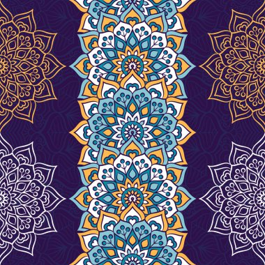 etnik çiçek seamless modeli