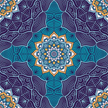 etnik çiçek seamless modeli