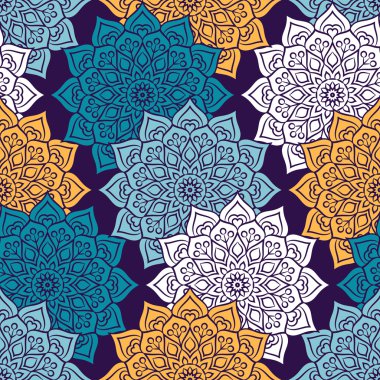 etnik çiçek seamless modeli