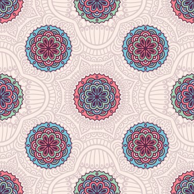 etnik çiçek seamless modeli