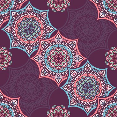 etnik çiçek seamless modeli
