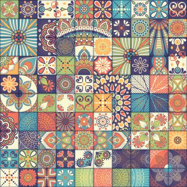 etnik çiçek seamless modeli