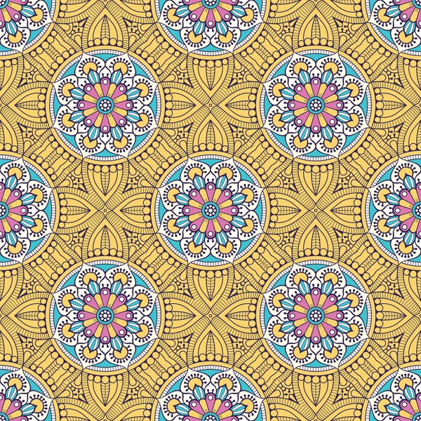 Ethnique floral motif sans couture — Image vectorielle