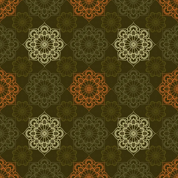 Ethnique floral motif sans couture — Image vectorielle