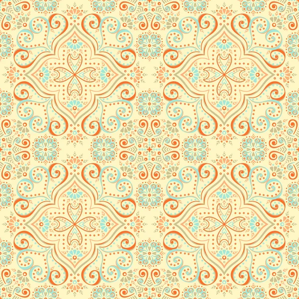 Ethnique floral motif sans couture — Image vectorielle