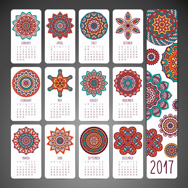 Calendar in ethnic style