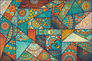 etnik çiçek seamless modeli