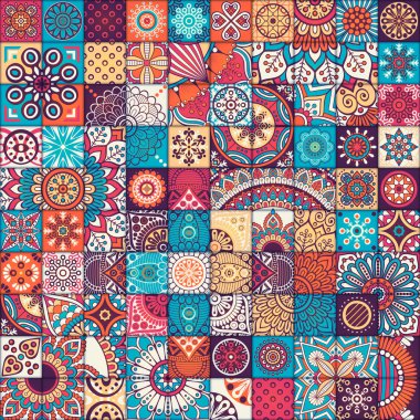 etnik çiçek seamless modeli