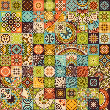 etnik çiçek seamless modeli