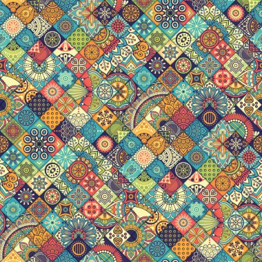 etnik çiçek seamless modeli