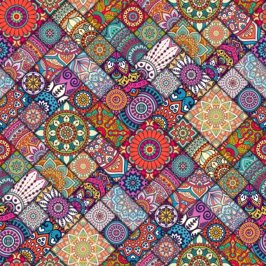 etnik çiçek seamless modeli