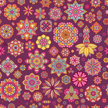 etnik çiçek seamless modeli