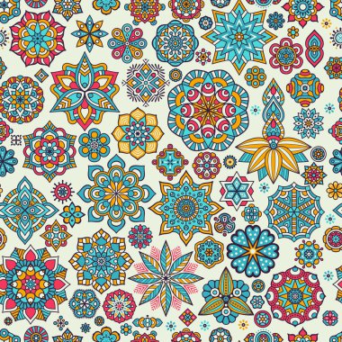 etnik çiçek seamless modeli