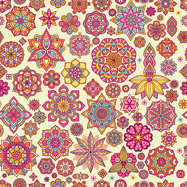 Ethnique floral motif sans couture — Image vectorielle