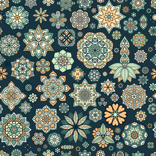 Ethnique floral motif sans couture — Image vectorielle