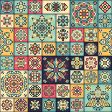 etnik çiçek seamless modeli