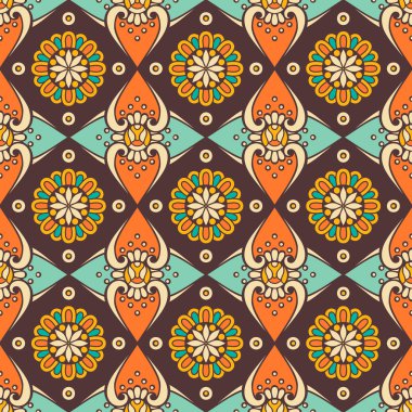 etnik çiçek seamless modeli