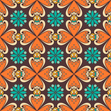 etnik çiçek seamless modeli