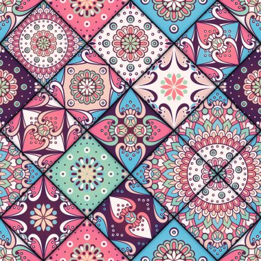 etnik çiçek seamless modeli