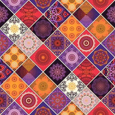 etnik çiçek seamless modeli